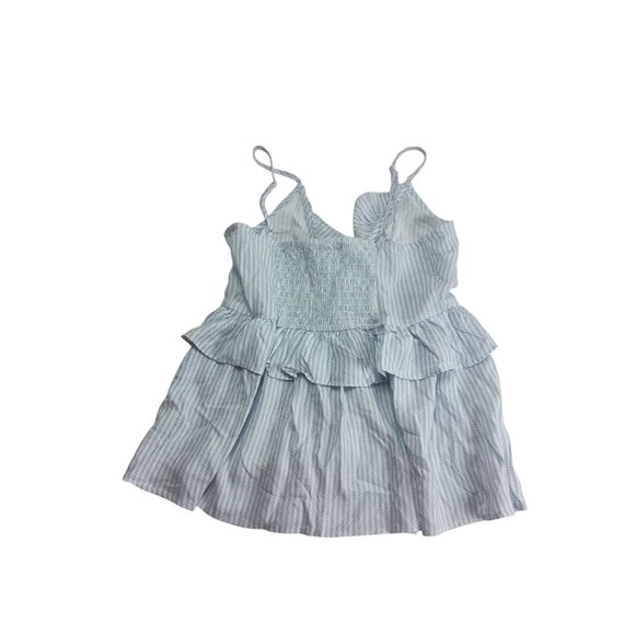 WallFlower Challis Ruffle Cami Tank Top Sleeveless Blouse Women's Sz. XS Blue/Wh - Picture 6 of 7